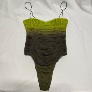 Zara green gradient tulle bodysuit in a size SX